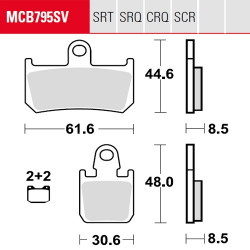 Bremsbelag vorne MCB 795CRQ TRW Lucas Yamaha