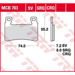 Bremsbelag vorne MCB 683SV TRW Lucas Aprilia