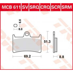 Bremsbelag vorne MCB 683SV TRW Lucas Aprilia