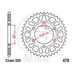 Kettenrad Alu 525 41Z